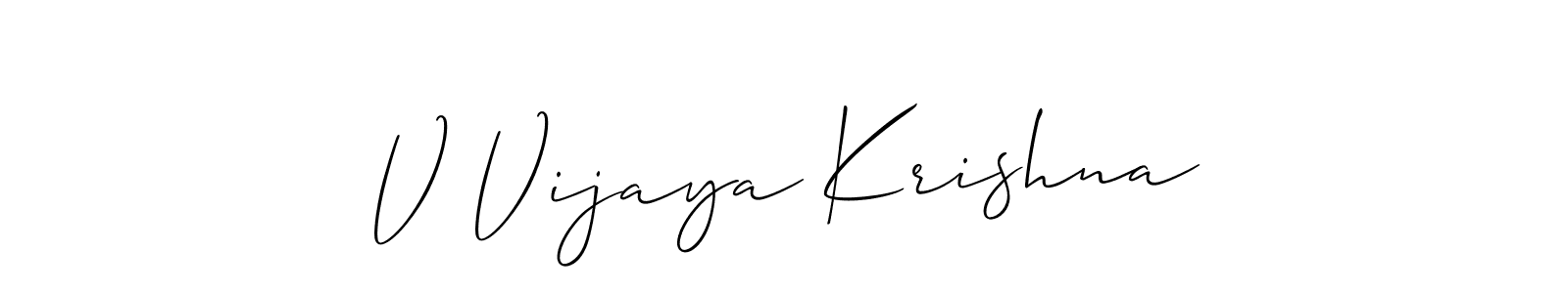 if you are searching for the best signature style for your name V Vijaya Krishna. so please give up your signature search. here we have designed multiple signature styles  using Allison_Script. V Vijaya Krishna signature style 2 images and pictures png