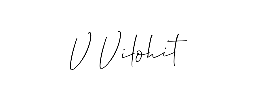 Make a beautiful signature design for name V Vilohit. Use this online signature maker to create a handwritten signature for free. V Vilohit signature style 2 images and pictures png