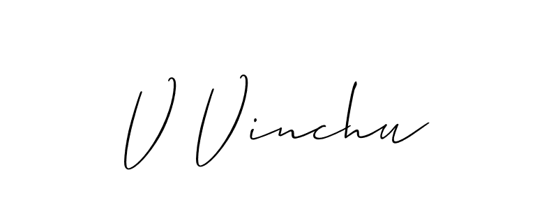 You can use this online signature creator to create a handwritten signature for the name V Vinchu. This is the best online autograph maker. V Vinchu signature style 2 images and pictures png