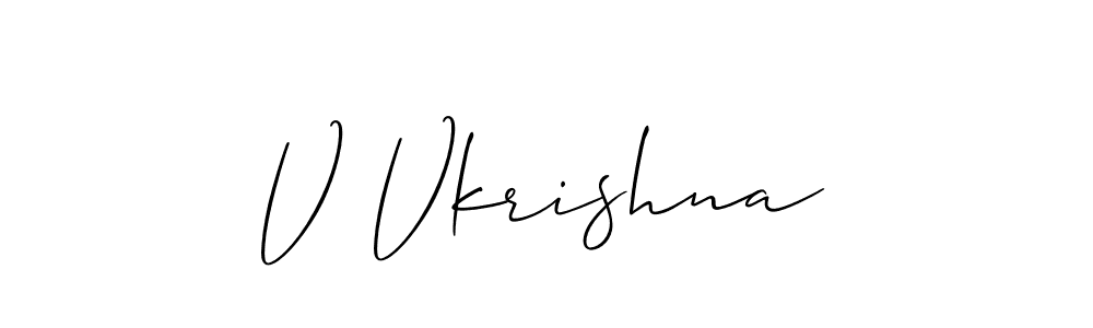 Design your own signature with our free online signature maker. With this signature software, you can create a handwritten (Allison_Script) signature for name V Vkrishna. V Vkrishna signature style 2 images and pictures png