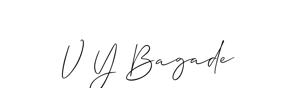 You can use this online signature creator to create a handwritten signature for the name V Y Bagade. This is the best online autograph maker. V Y Bagade signature style 2 images and pictures png