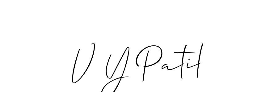 Allison_Script is a professional signature style that is perfect for those who want to add a touch of class to their signature. It is also a great choice for those who want to make their signature more unique. Get V Y Patil name to fancy signature for free. V Y Patil signature style 2 images and pictures png