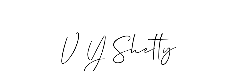 Create a beautiful signature design for name V Y Shetty. With this signature (Allison_Script) fonts, you can make a handwritten signature for free. V Y Shetty signature style 2 images and pictures png