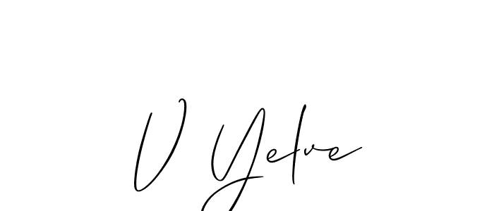 You should practise on your own different ways (Allison_Script) to write your name (V Yelve) in signature. don't let someone else do it for you. V Yelve signature style 2 images and pictures png