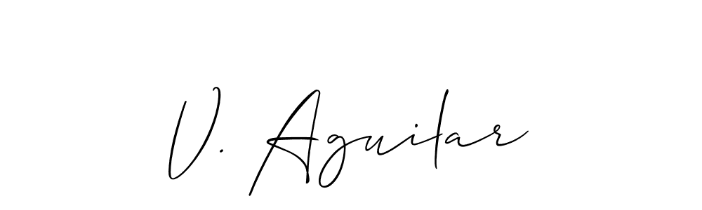 Best and Professional Signature Style for V. Aguilar. Allison_Script Best Signature Style Collection. V. Aguilar signature style 2 images and pictures png