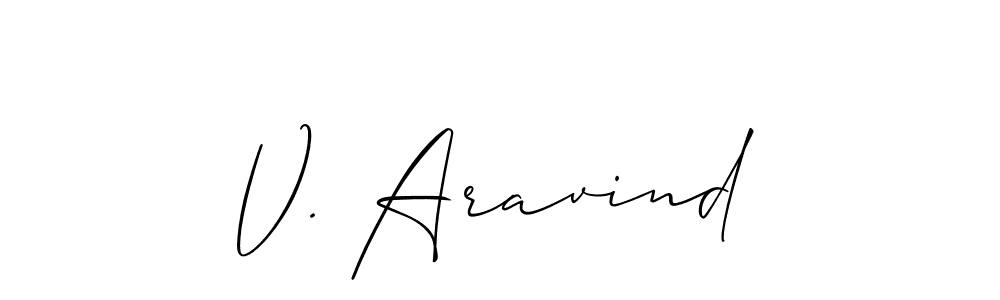 How to make V. Aravind signature? Allison_Script is a professional autograph style. Create handwritten signature for V. Aravind name. V. Aravind signature style 2 images and pictures png