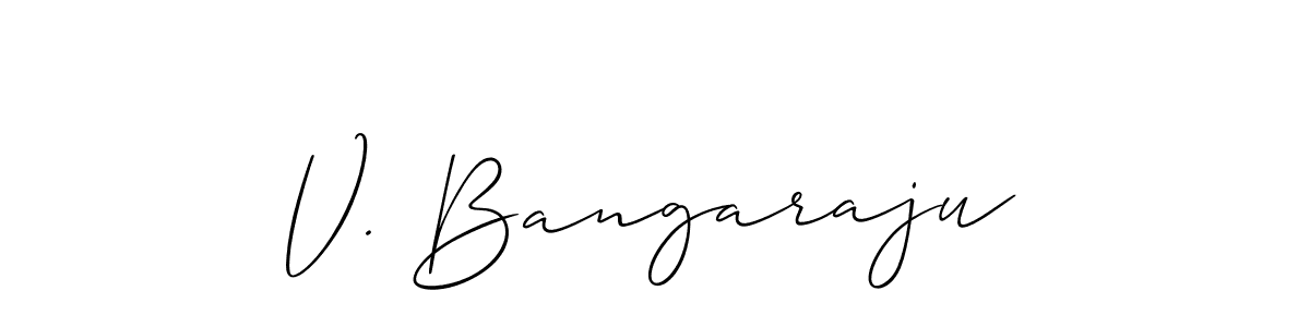 How to make V. Bangaraju name signature. Use Allison_Script style for creating short signs online. This is the latest handwritten sign. V. Bangaraju signature style 2 images and pictures png