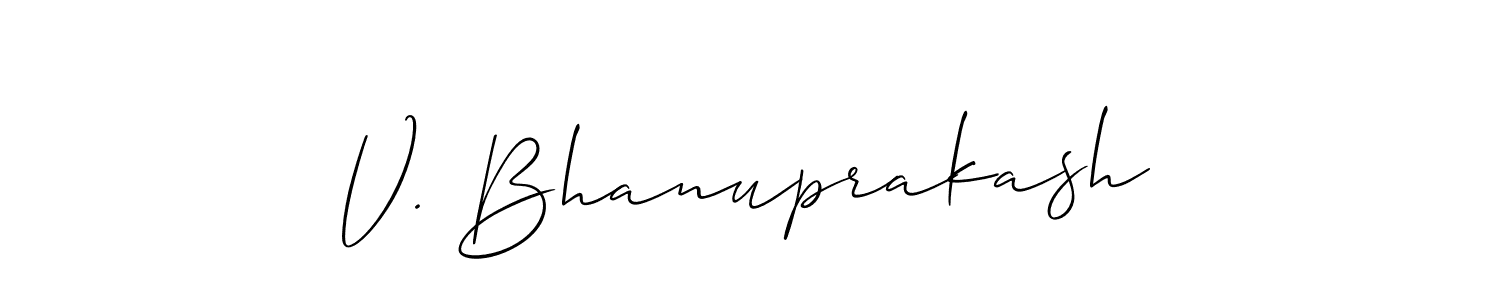 Also we have V. Bhanuprakash name is the best signature style. Create professional handwritten signature collection using Allison_Script autograph style. V. Bhanuprakash signature style 2 images and pictures png