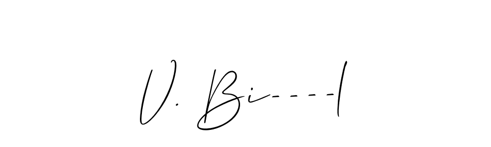 if you are searching for the best signature style for your name V. Bi----l. so please give up your signature search. here we have designed multiple signature styles  using Allison_Script. V. Bi----l signature style 2 images and pictures png