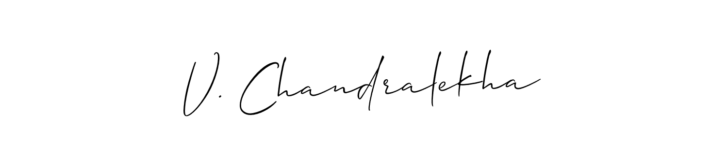 See photos of V. Chandralekha official signature by Spectra . Check more albums & portfolios. Read reviews & check more about Allison_Script font. V. Chandralekha signature style 2 images and pictures png