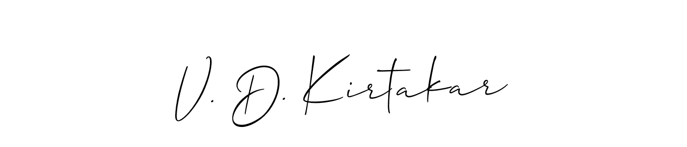 You should practise on your own different ways (Allison_Script) to write your name (V. D. Kirtakar) in signature. don't let someone else do it for you. V. D. Kirtakar signature style 2 images and pictures png