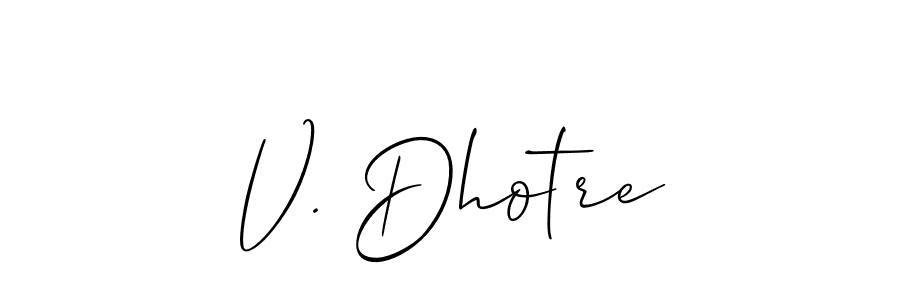 Once you've used our free online signature maker to create your best signature Allison_Script style, it's time to enjoy all of the benefits that V. Dhotre name signing documents. V. Dhotre signature style 2 images and pictures png