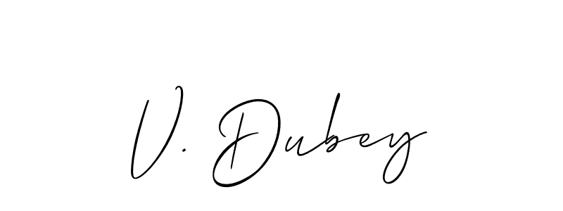 Make a beautiful signature design for name V. Dubey. With this signature (Allison_Script) style, you can create a handwritten signature for free. V. Dubey signature style 2 images and pictures png