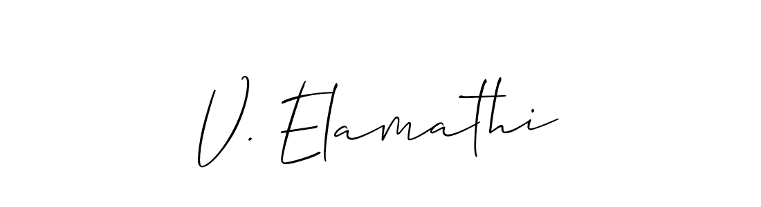 How to Draw V. Elamathi signature style? Allison_Script is a latest design signature styles for name V. Elamathi. V. Elamathi signature style 2 images and pictures png