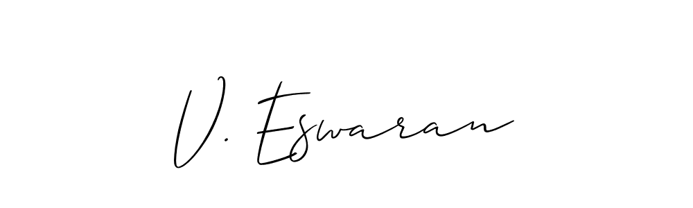 Check out images of Autograph of V. Eswaran name. Actor V. Eswaran Signature Style. Allison_Script is a professional sign style online. V. Eswaran signature style 2 images and pictures png