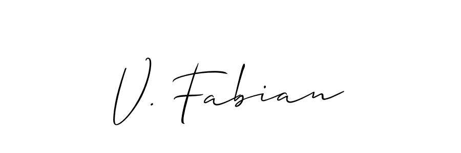 How to Draw V. Fabian signature style? Allison_Script is a latest design signature styles for name V. Fabian. V. Fabian signature style 2 images and pictures png