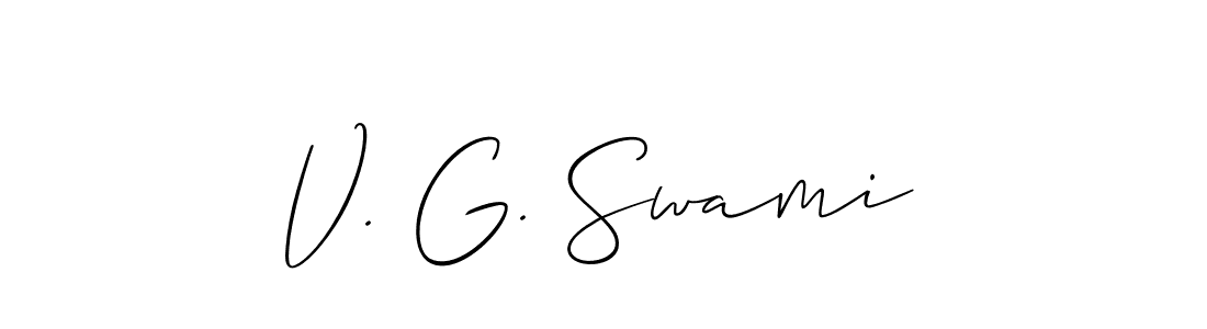 Create a beautiful signature design for name V. G. Swami. With this signature (Allison_Script) fonts, you can make a handwritten signature for free. V. G. Swami signature style 2 images and pictures png