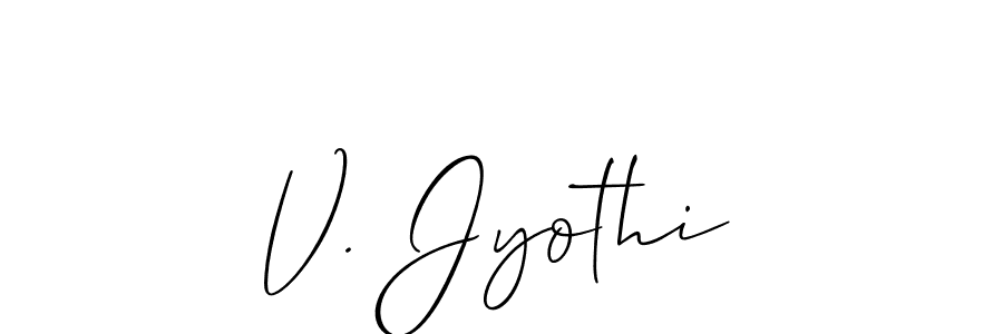 How to make V. Jyothi signature? Allison_Script is a professional autograph style. Create handwritten signature for V. Jyothi name. V. Jyothi signature style 2 images and pictures png