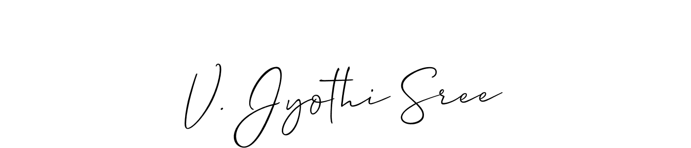 How to make V. Jyothi Sree signature? Allison_Script is a professional autograph style. Create handwritten signature for V. Jyothi Sree name. V. Jyothi Sree signature style 2 images and pictures png