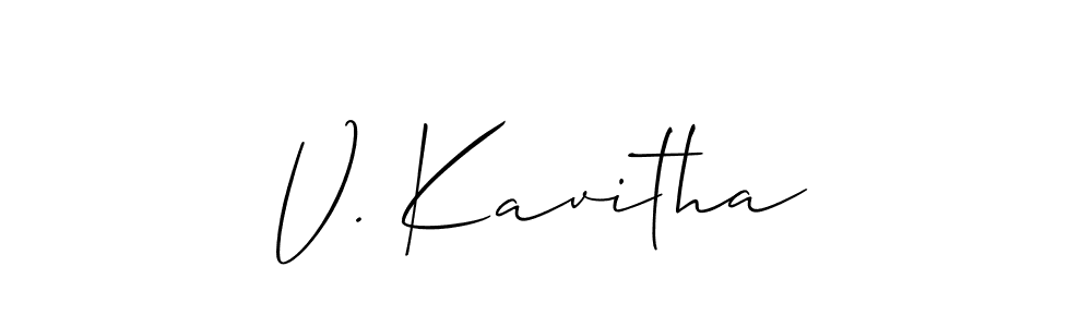 How to make V. Kavitha signature? Allison_Script is a professional autograph style. Create handwritten signature for V. Kavitha name. V. Kavitha signature style 2 images and pictures png