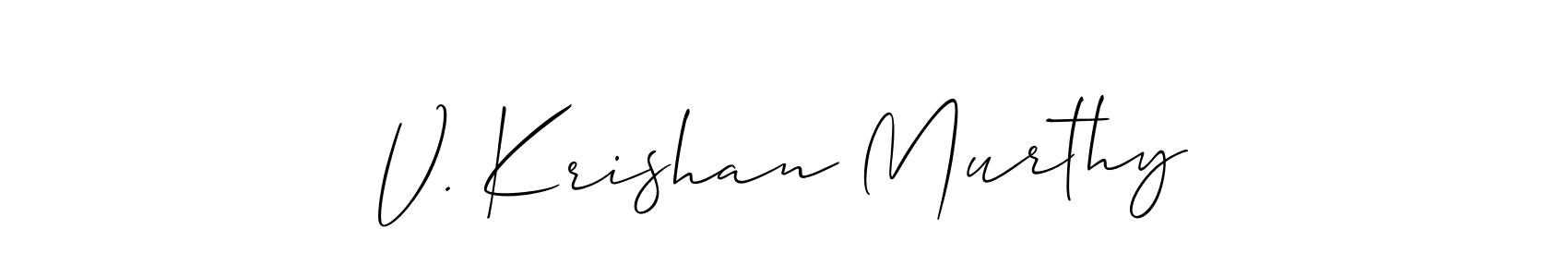 Make a beautiful signature design for name V. Krishan Murthy. With this signature (Allison_Script) style, you can create a handwritten signature for free. V. Krishan Murthy signature style 2 images and pictures png