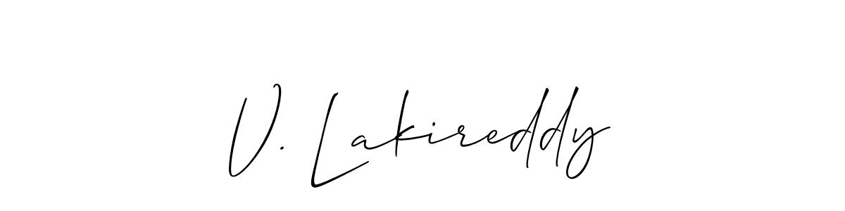 This is the best signature style for the V. Lakireddy name. Also you like these signature font (Allison_Script). Mix name signature. V. Lakireddy signature style 2 images and pictures png