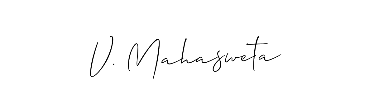 Similarly Allison_Script is the best handwritten signature design. Signature creator online .You can use it as an online autograph creator for name V. Mahasweta. V. Mahasweta signature style 2 images and pictures png