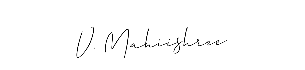 Best and Professional Signature Style for V. Mahiishree. Allison_Script Best Signature Style Collection. V. Mahiishree signature style 2 images and pictures png