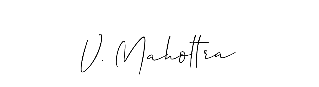 Create a beautiful signature design for name V. Maholtra. With this signature (Allison_Script) fonts, you can make a handwritten signature for free. V. Maholtra signature style 2 images and pictures png