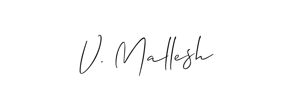 Best and Professional Signature Style for V. Mallesh. Allison_Script Best Signature Style Collection. V. Mallesh signature style 2 images and pictures png