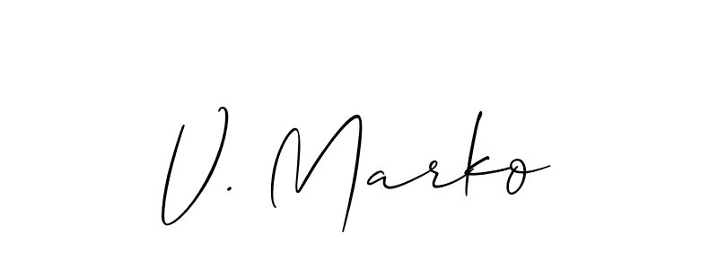 How to Draw V. Marko signature style? Allison_Script is a latest design signature styles for name V. Marko. V. Marko signature style 2 images and pictures png