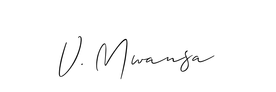 Similarly Allison_Script is the best handwritten signature design. Signature creator online .You can use it as an online autograph creator for name V. Mwansa. V. Mwansa signature style 2 images and pictures png