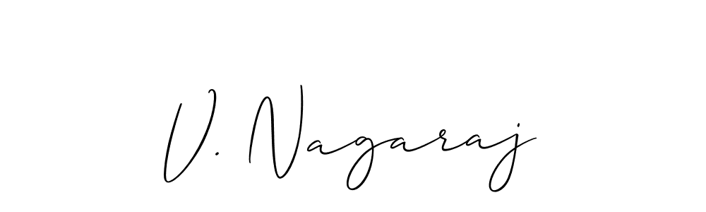 Use a signature maker to create a handwritten signature online. With this signature software, you can design (Allison_Script) your own signature for name V. Nagaraj. V. Nagaraj signature style 2 images and pictures png