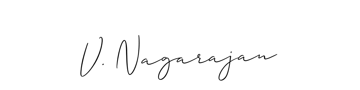 How to make V. Nagarajan name signature. Use Allison_Script style for creating short signs online. This is the latest handwritten sign. V. Nagarajan signature style 2 images and pictures png