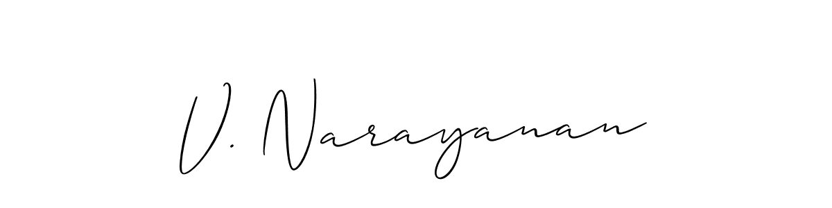 Also we have V. Narayanan name is the best signature style. Create professional handwritten signature collection using Allison_Script autograph style. V. Narayanan signature style 2 images and pictures png