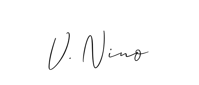 Make a short V. Nino signature style. Manage your documents anywhere anytime using Allison_Script. Create and add eSignatures, submit forms, share and send files easily. V. Nino signature style 2 images and pictures png