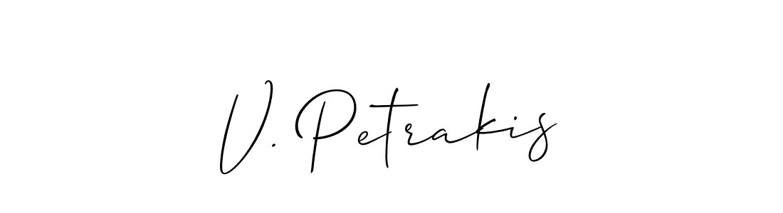 How to Draw V. Petrakis signature style? Allison_Script is a latest design signature styles for name V. Petrakis. V. Petrakis signature style 2 images and pictures png