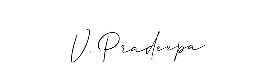 V. Pradeepa stylish signature style. Best Handwritten Sign (Allison_Script) for my name. Handwritten Signature Collection Ideas for my name V. Pradeepa. V. Pradeepa signature style 2 images and pictures png