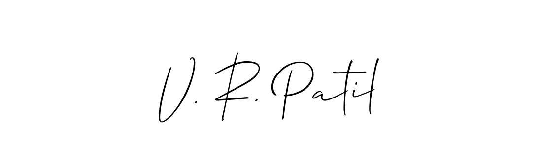 Create a beautiful signature design for name V. R. Patil. With this signature (Allison_Script) fonts, you can make a handwritten signature for free. V. R. Patil signature style 2 images and pictures png