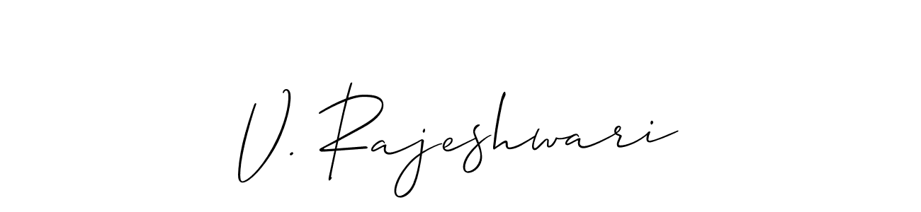 How to make V. Rajeshwari name signature. Use Allison_Script style for creating short signs online. This is the latest handwritten sign. V. Rajeshwari signature style 2 images and pictures png