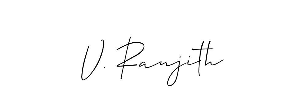 This is the best signature style for the V. Ranjith name. Also you like these signature font (Allison_Script). Mix name signature. V. Ranjith signature style 2 images and pictures png