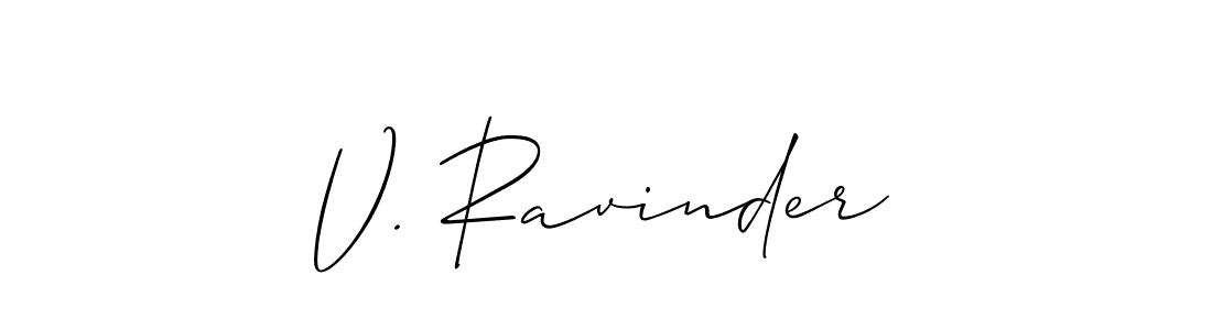 Similarly Allison_Script is the best handwritten signature design. Signature creator online .You can use it as an online autograph creator for name V. Ravinder. V. Ravinder signature style 2 images and pictures png