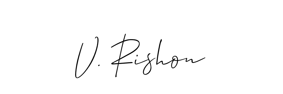 Check out images of Autograph of V. Rishon name. Actor V. Rishon Signature Style. Allison_Script is a professional sign style online. V. Rishon signature style 2 images and pictures png