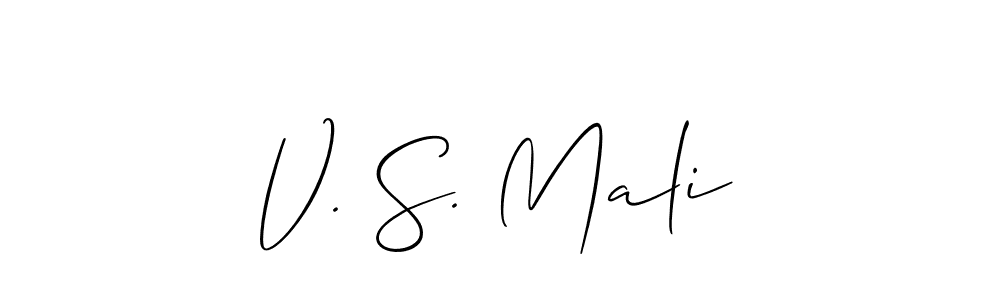 Use a signature maker to create a handwritten signature online. With this signature software, you can design (Allison_Script) your own signature for name V. S. Mali. V. S. Mali signature style 2 images and pictures png