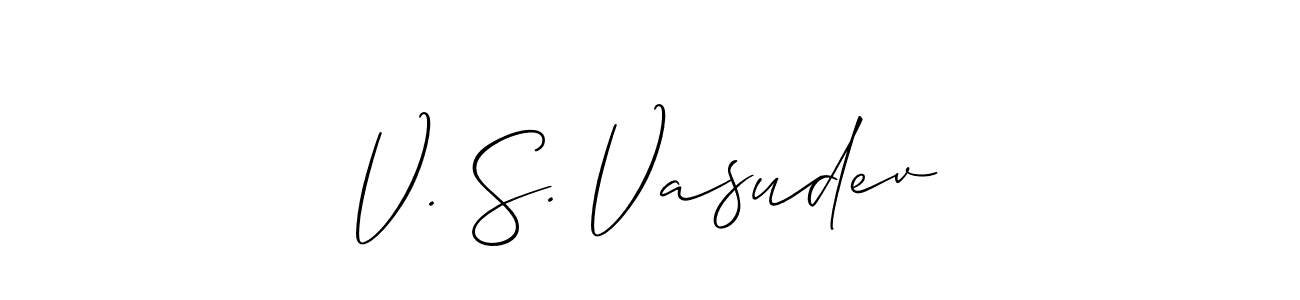 V. S. Vasudev stylish signature style. Best Handwritten Sign (Allison_Script) for my name. Handwritten Signature Collection Ideas for my name V. S. Vasudev. V. S. Vasudev signature style 2 images and pictures png