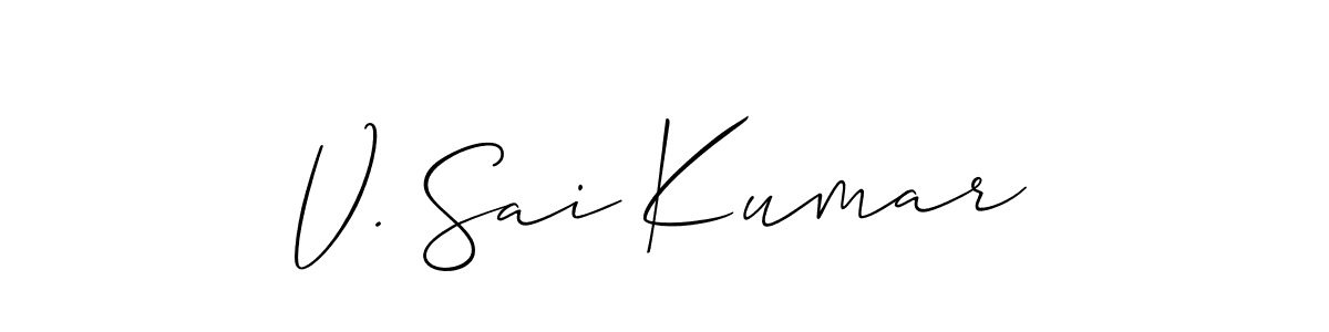 Check out images of Autograph of V. Sai Kumar name. Actor V. Sai Kumar Signature Style. Allison_Script is a professional sign style online. V. Sai Kumar signature style 2 images and pictures png