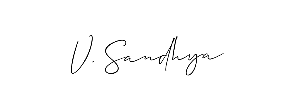 Make a beautiful signature design for name V. Sandhya. Use this online signature maker to create a handwritten signature for free. V. Sandhya signature style 2 images and pictures png