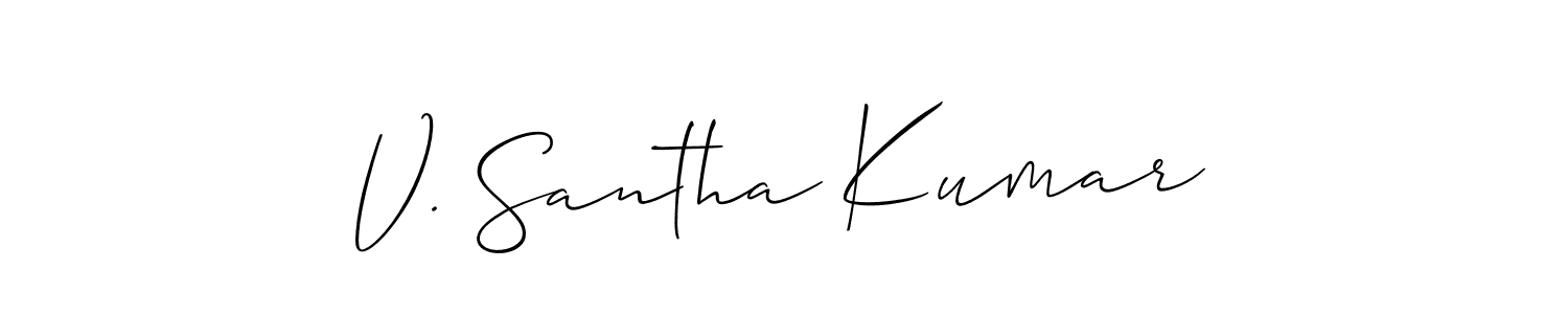 How to Draw V. Santha Kumar signature style? Allison_Script is a latest design signature styles for name V. Santha Kumar. V. Santha Kumar signature style 2 images and pictures png