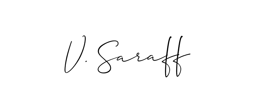 Similarly Allison_Script is the best handwritten signature design. Signature creator online .You can use it as an online autograph creator for name V. Saraff. V. Saraff signature style 2 images and pictures png