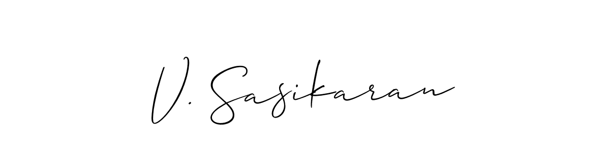 Once you've used our free online signature maker to create your best signature Allison_Script style, it's time to enjoy all of the benefits that V. Sasikaran name signing documents. V. Sasikaran signature style 2 images and pictures png